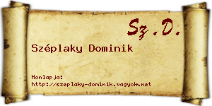 Széplaky Dominik névjegykártya