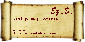 Széplaky Dominik névjegykártya