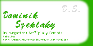 dominik szeplaky business card